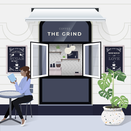 vector illustration of a cafe